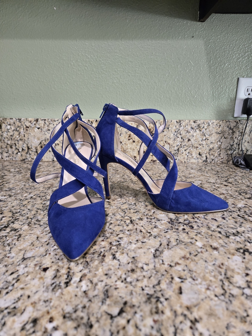 Nine West Royal Blue Crisscross Pointed-Toe Stilettos